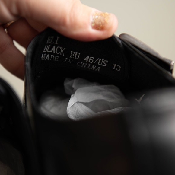 Maison Forte Eli Buckle Strap Dress Shoes Black Leather Mens Sz 13 Pointed Toe - Picture 5 of 7